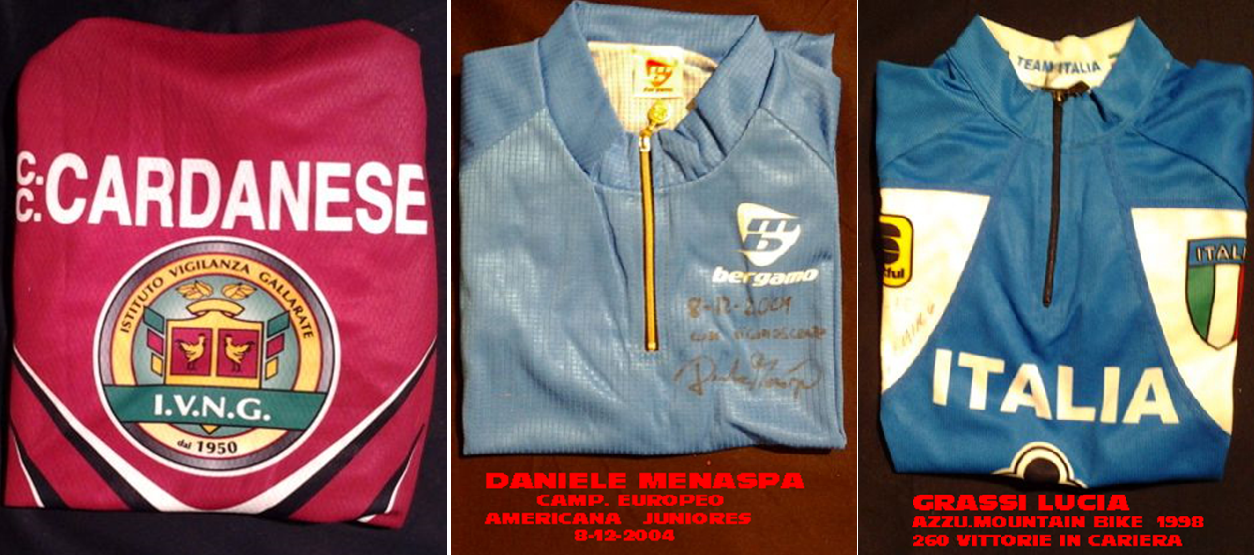 maglie donate al Santuario della Madonna del Ghisallo